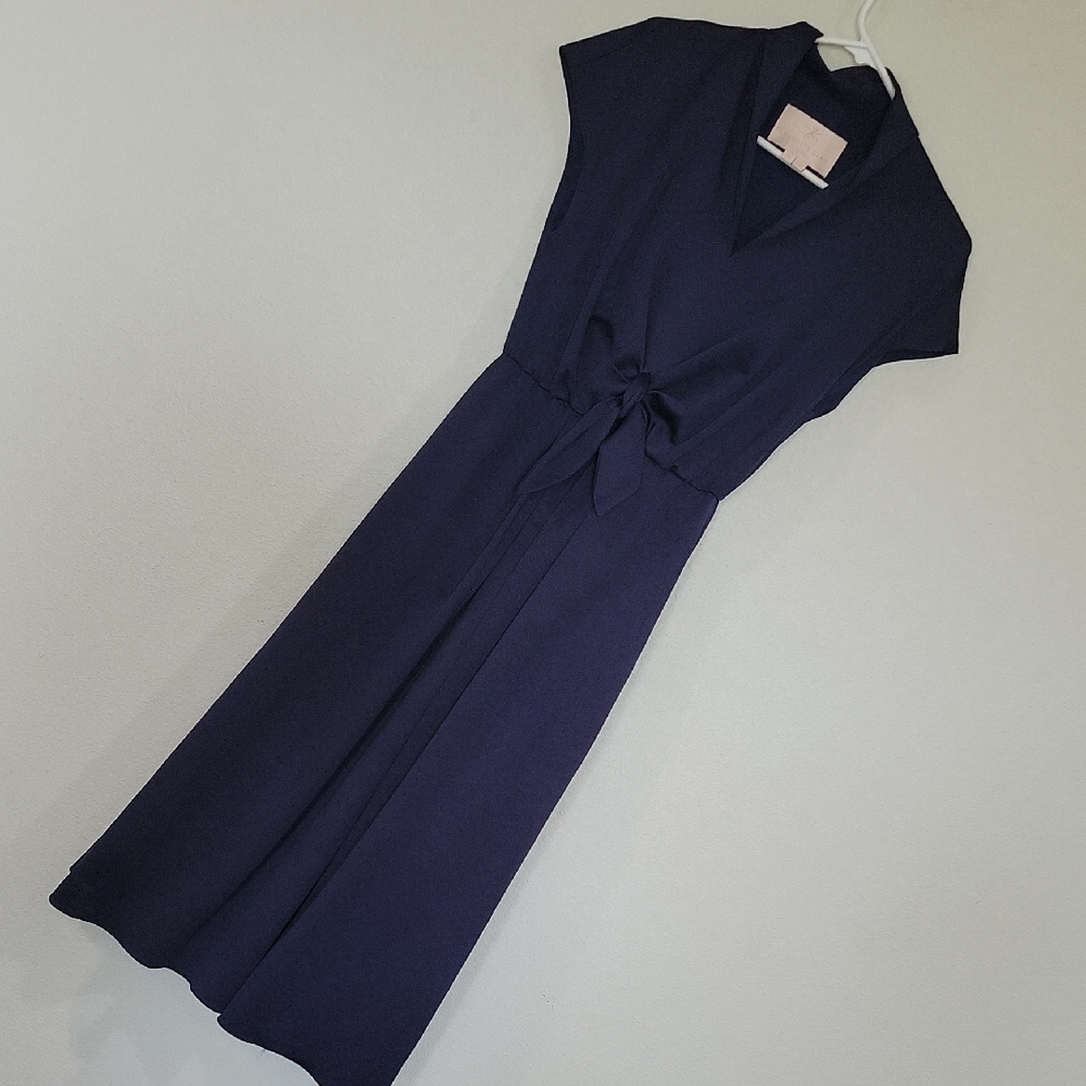 Classic Navy Midi Dress